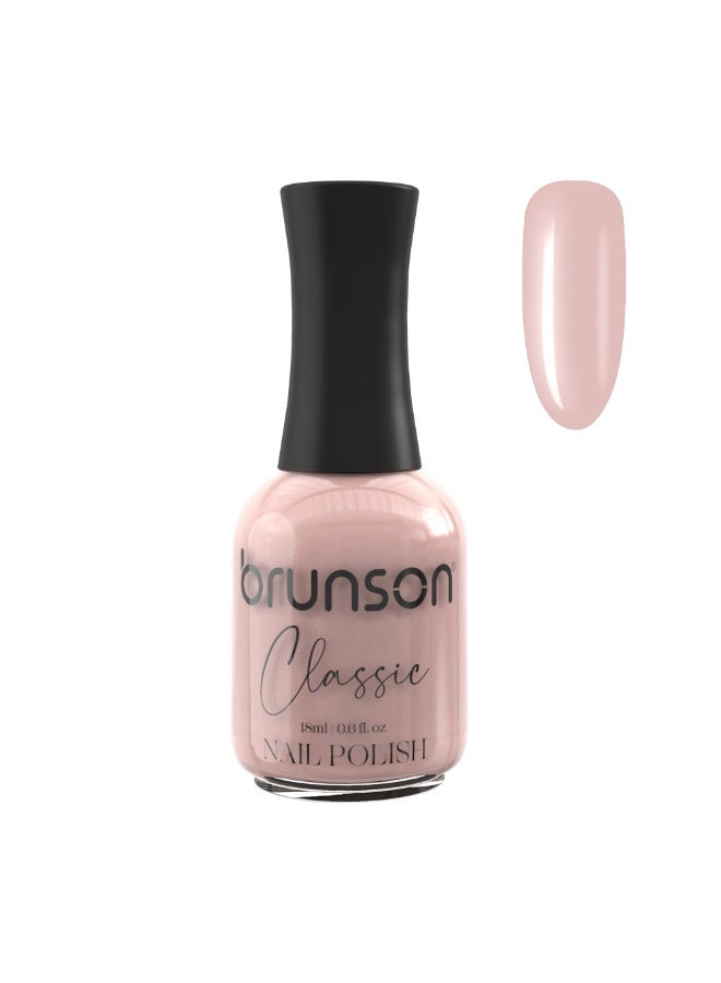 Brunson Classic Nail Polish 18ml Fast Dry Nail Lacquer Nail Harderner Normal Polish Glossy Gel Effect Quick Air Dry Long-Lasting Natural Nail Enamel Salon Quality Manicure Pedicure Regular Polish - Image 1